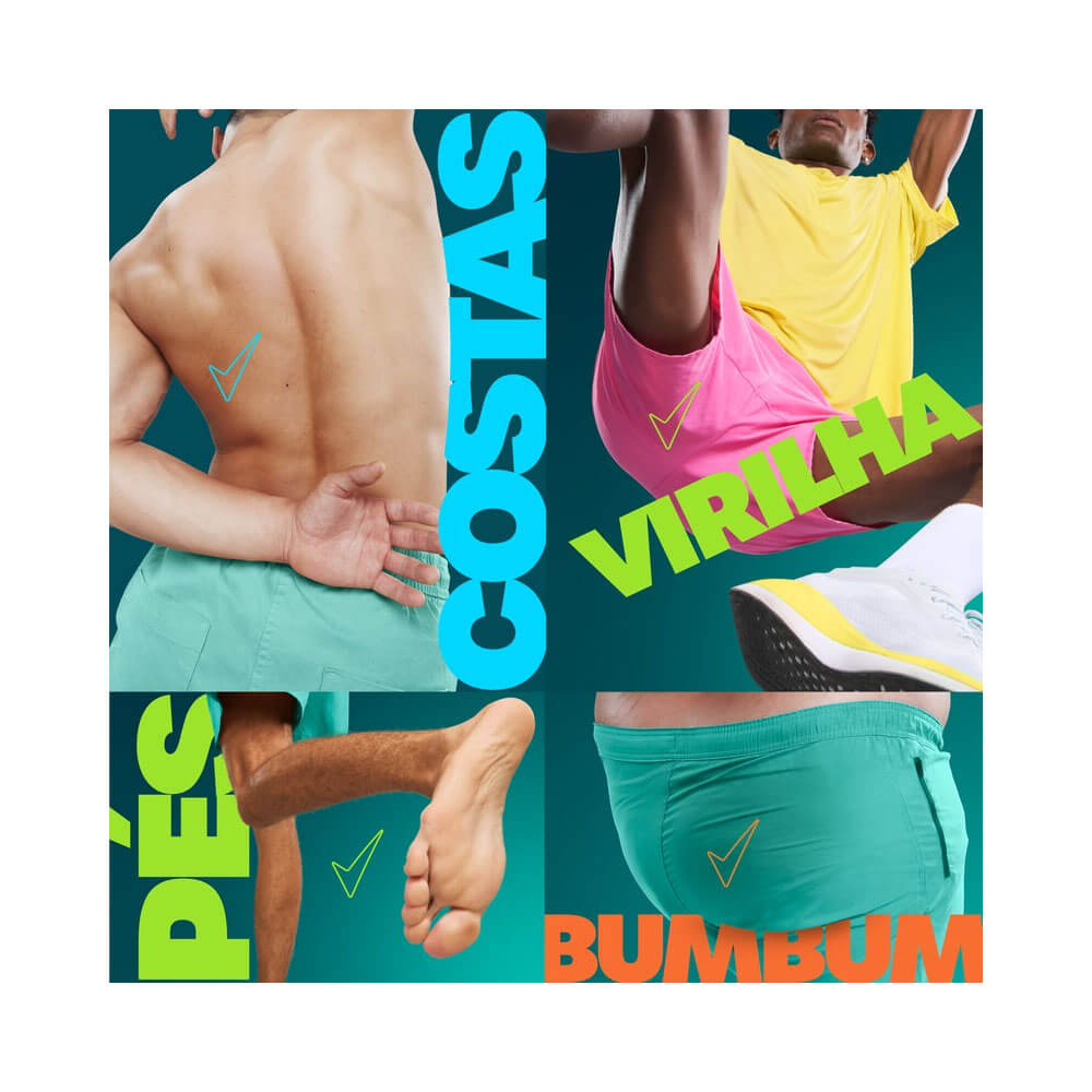 Imagem mostrando áreas do corpo protegidas pelo desodorante Rexona All Body Deo Active Fresh.